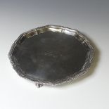 A small Elizabeth II silver Salver, by Adie Brothers Ltd., hallmarked Sheffield, 1964, of shaped