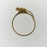 A novelty late Victorian 'Mouse' Ring, in the manner of Thornhill & Co., the narrow high carat