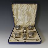 A cased George V silver six piece Cruet Set, by William Neale & Son Ltd., hallmarked Birmingham,
