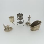 A 19thC Dutch silver miniature Bath, with London import marks for Edwin Thompson Bryant, London,