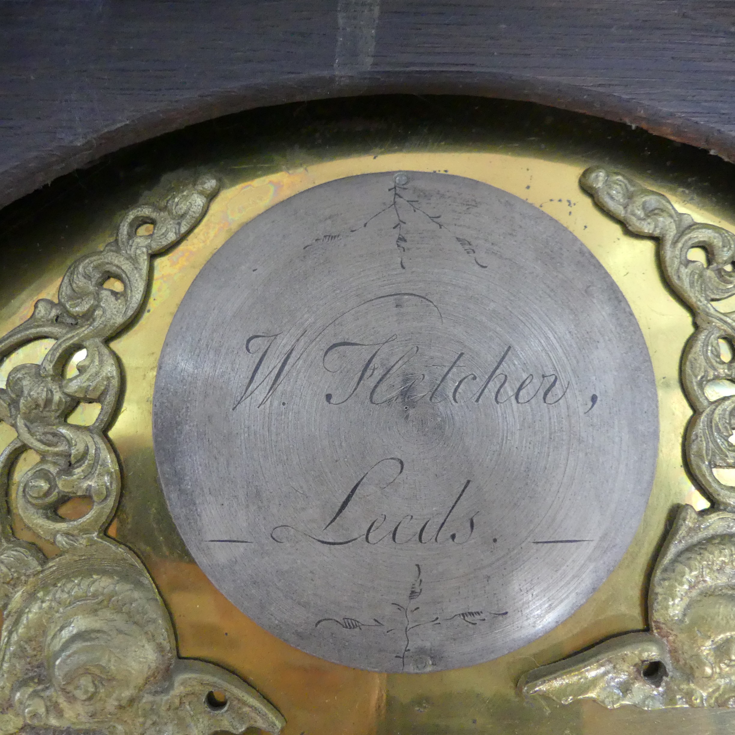 W. Fletcher, Leeds, a carved oak 8-day longcase clock with two-weight movement striking on a bell, - Image 13 of 29