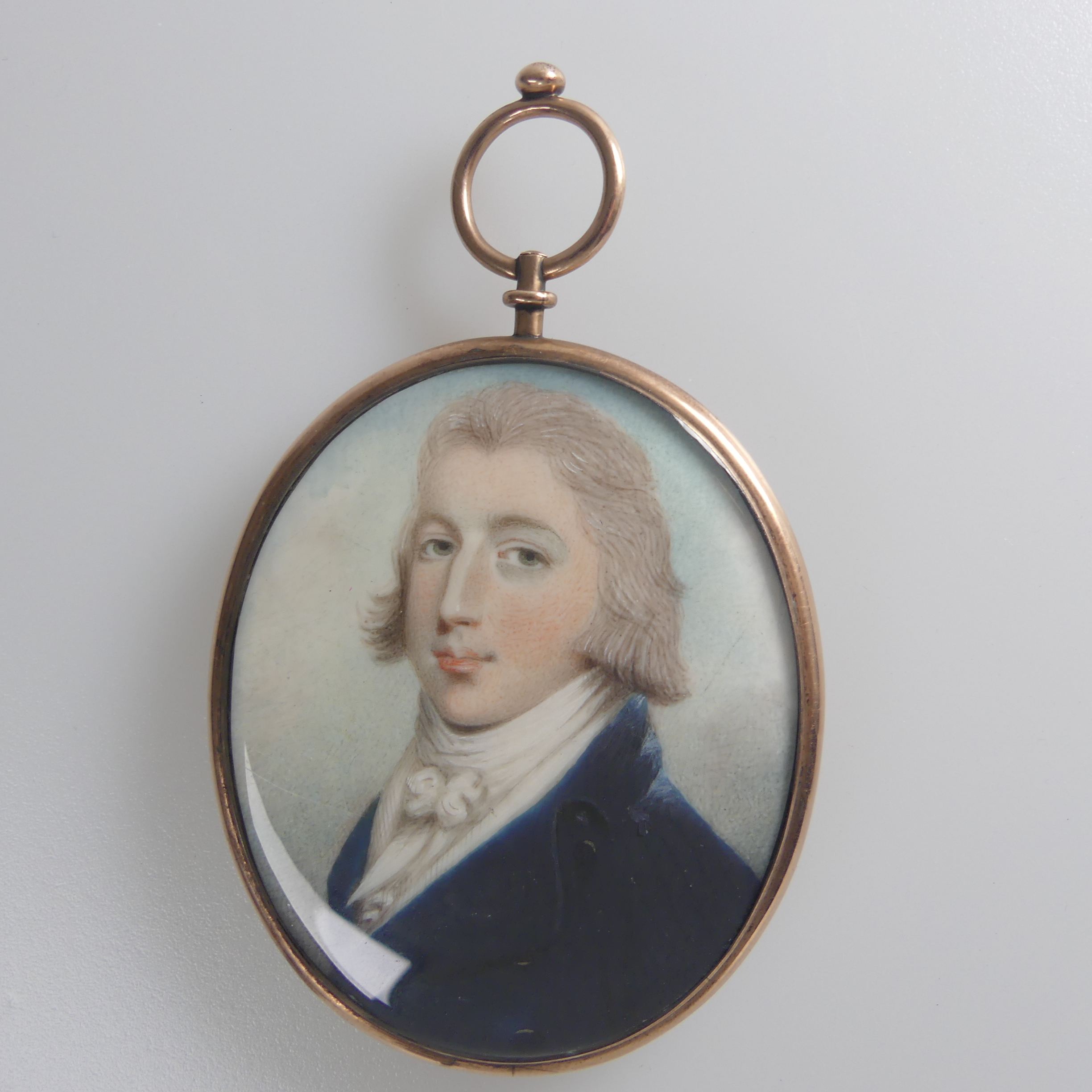 William Thicke (British, fl. 1787-1814), Portrait Miniature of a young Gentleman wearing a blue