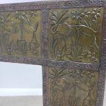 A mid-20thC rectangular 'Elephant' mirror in bronzed metal, H 75 cm x W 57 cm.