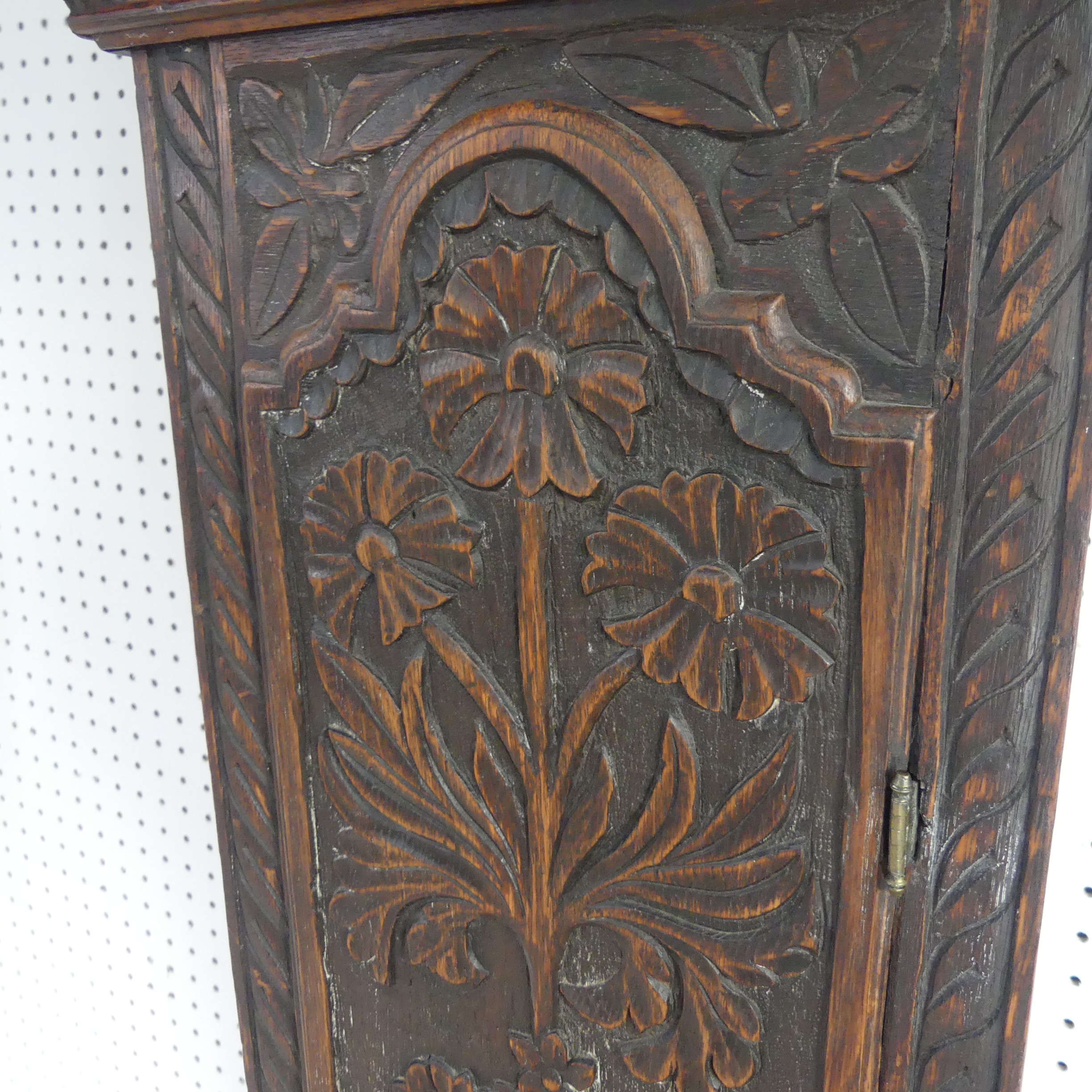 W. Fletcher, Leeds, a carved oak 8-day longcase clock with two-weight movement striking on a bell, - Image 16 of 29