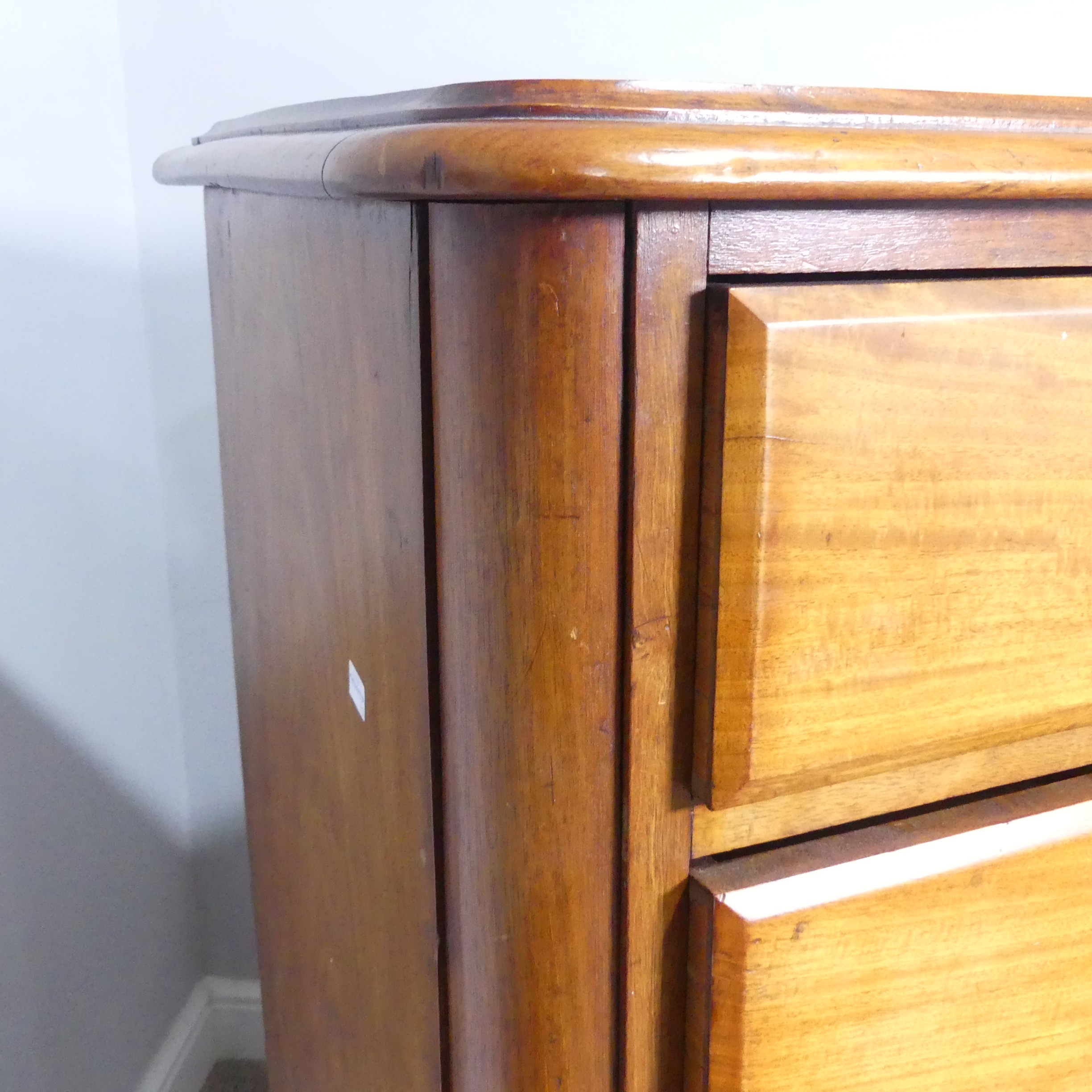 A Victorian mahogany Chest of Drawers, of two short and four long graduating drawers with decorative - Image 9 of 12