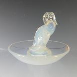 An R. Lalique opalescent glass 'Canard Cendrier', with etched 'R. Lalique' signature to base, No.