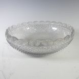 An early 19thC Waterford hand-cut crystal glass Bowl, possibly from the 'Age of Exuberance', the rim