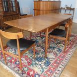 A 1960s G-Plan draw leaf 'Brasilia' teak Dining Table, together with a set of four chairs