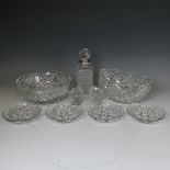 A collection of A.P.B 'American Brilliant period' cut crystal Glass, inc pin dishes, fruit bowl,