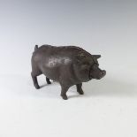A cast iron Butcher’s Shop counter Bell in the form of a fat Pig, the bell operated by either