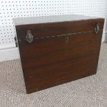 An Early 20thC mahogany deed box, with green interior, W 46 cm x H 36 cm x D 34 cm.