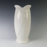 An Arthur Wood pottery Vase, in white matte glaze, with flared rim and bulbous body, factory mark to