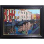 Robin Pickering (British), 'Evening Sun Burano', pastel, 45cm x 63cm, framed.