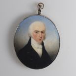 Thomas Hargreaves (British, 1774-1846), Portrait Miniature of a Gentleman wearing a dark coat and