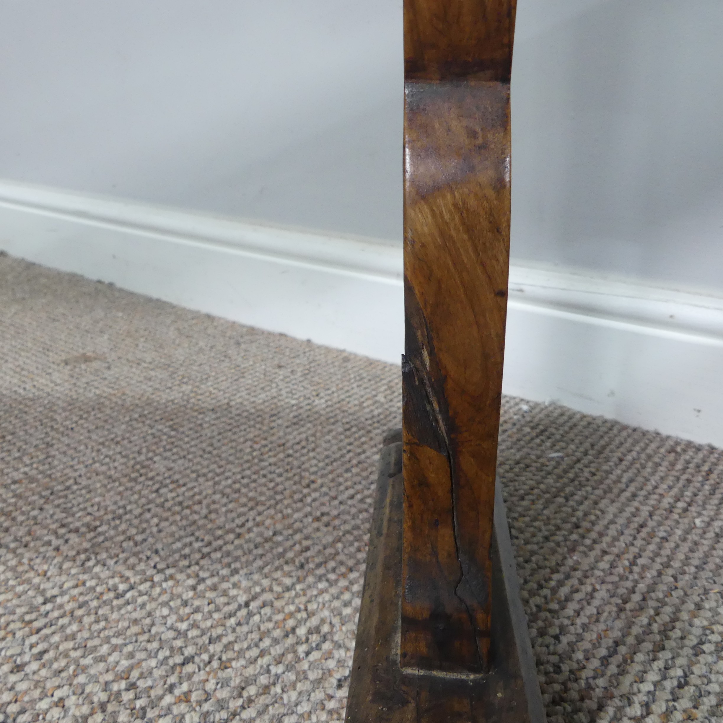 An antique oak and elm form, W 204 cm x H 48 cm x D 41 cm. - Image 5 of 13