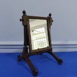 An Edwardian inlaid travelling vanity Mirror with magnifier on hinges, W 27 cm x H 35.5 cm x D 26.