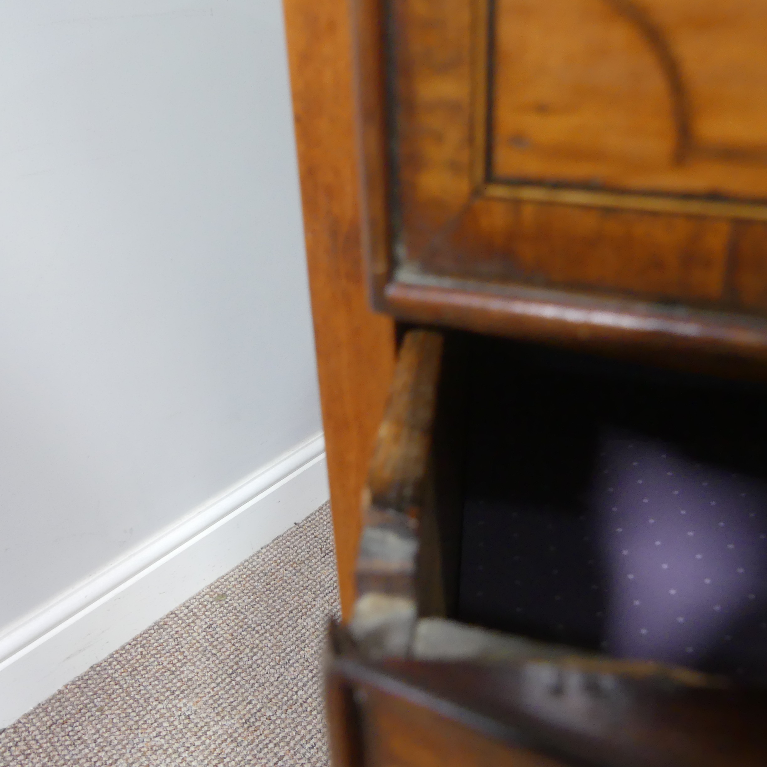 An Edwardian Sheraton Revival inlaid mahogany bow front Chest of Drawers, note damage to one side - Image 21 of 24