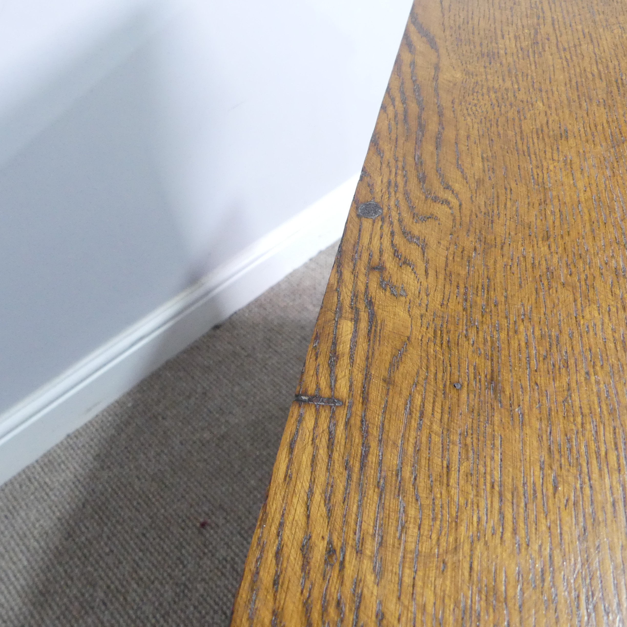 An Early 20th century oak Chest of Drawers, of three long drawers with decorative beading and - Image 15 of 15