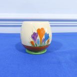 A Clarice Cliff 'Crocus' pattern globular Vase, of small proportions, with factory marks to base,
