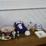 A quantity of Mixed Ceramics, including a Carlton Ware ashtray, footed Tazza and a Match Holder,