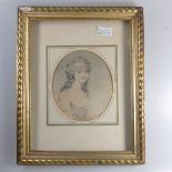 John Downman (1750-1824), a half-length portrait of Miss Medding, signed, inscribed and dated