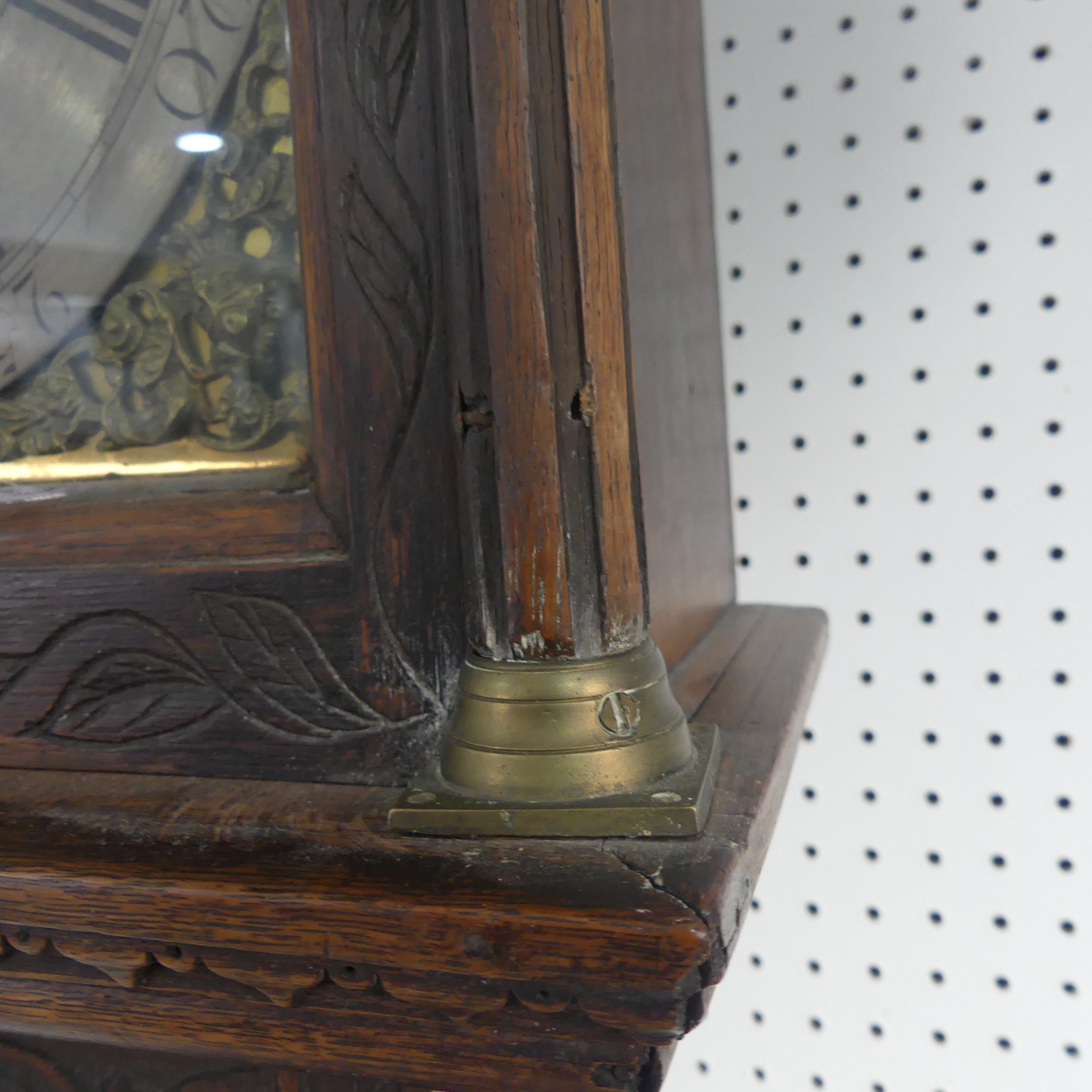 W. Fletcher, Leeds, a carved oak 8-day longcase clock with two-weight movement striking on a bell, - Image 9 of 29