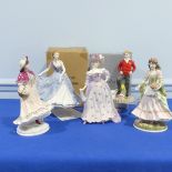 A small quantity of Royal Worcester Figures, comprising Gay Gordons, Queen of the May, Noelle, Mrs