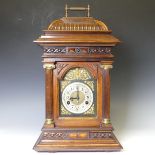 A late 19th century German walnut and gilt-brass mounted Mantel Clock and 'Symphonica Harmonie'