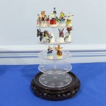 Thimble Collection Club : twelve boxed thimbles and a perspex dome display case, togeter with two