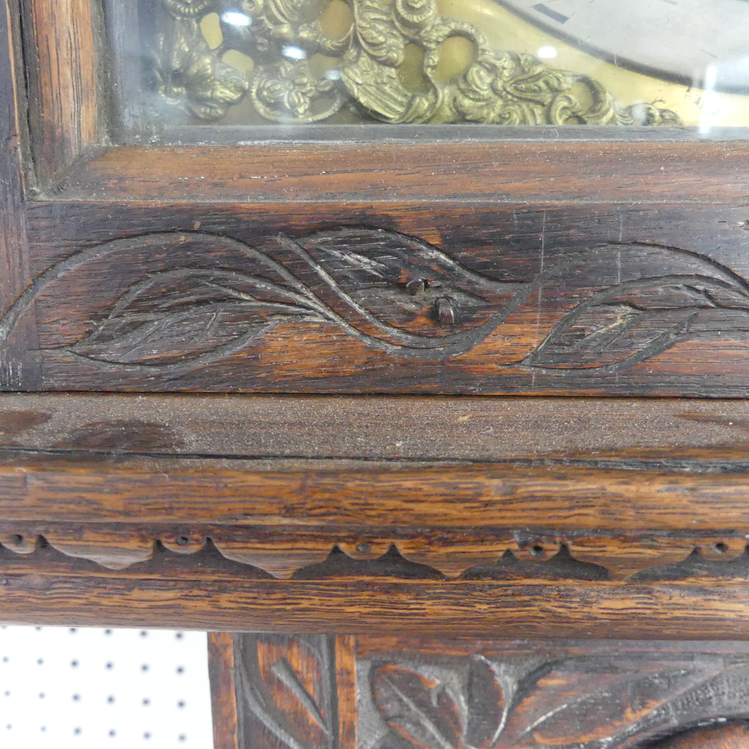 W. Fletcher, Leeds, a carved oak 8-day longcase clock with two-weight movement striking on a bell, - Image 12 of 29