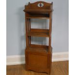 A late 19th century oak Arts & Crafts inspired open Bookcase, with four fixed shelves an open back