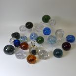 A quantity of Whitefriars glass Paperweights, comprising several controlled bubble design, in
