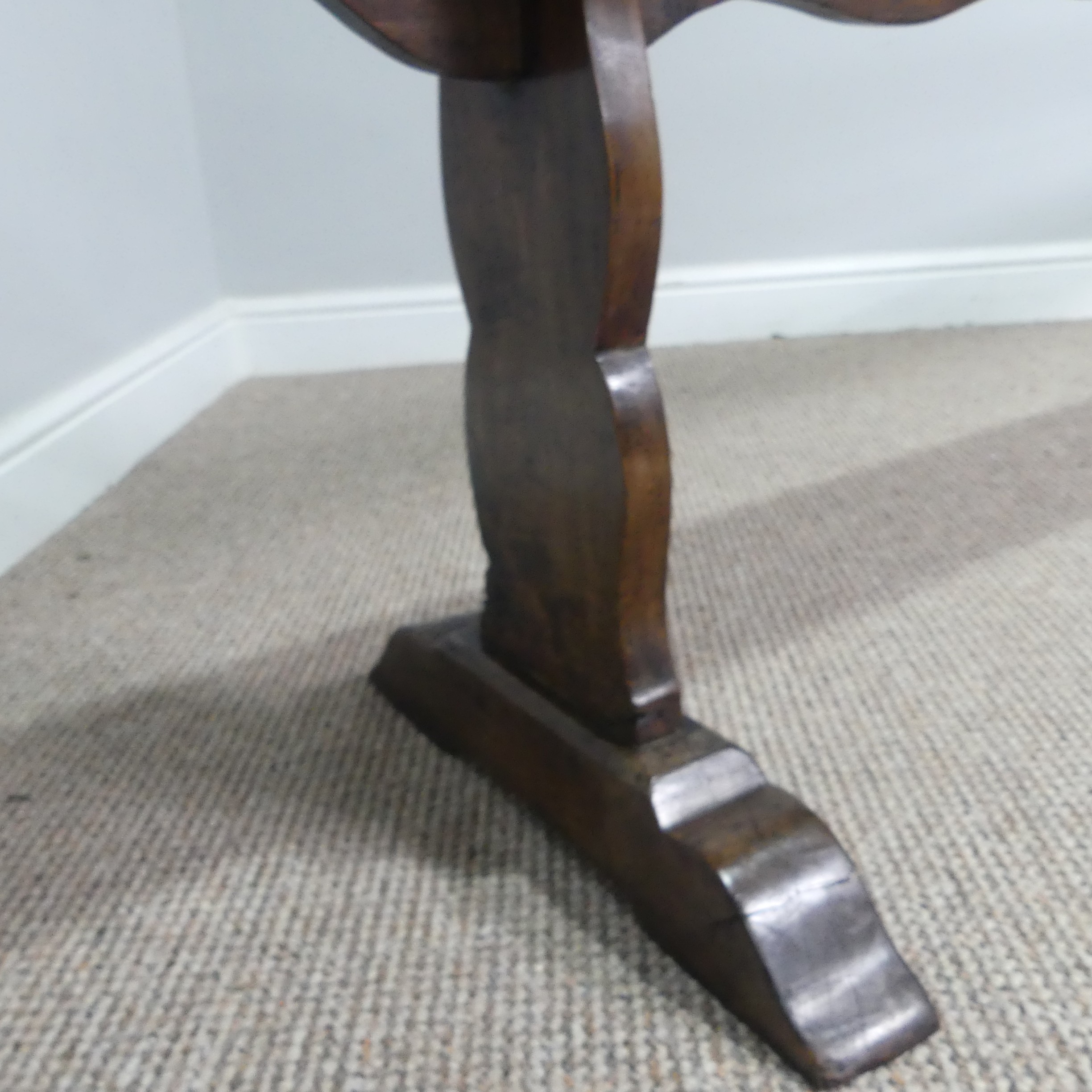 An antique oak and elm form, W 204 cm x H 48 cm x D 41 cm. - Image 2 of 13