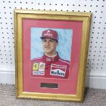 A signed print of Michael Schumacher, together with a signed, limited edition (082 of 250) print '