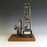 A Stuart Turner James Coombes ‘table’ engine, finely built with 7 inch flywheel and grooved pulley