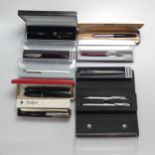 Vintage Fountain Pens and Ballpoint Pens, including German Schmidt fountain pen with Iridium Point