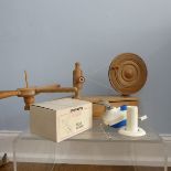 A mid 20thC Bobbin winder of a small size, together with a Knitmaster wool winder,