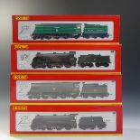 Hornby (China): Four “00” gauge locomotives and tenders, R2220 BR 4-6-2 Battle of Britain Class