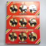 Britains, Three sets of Metal-Models, 7229 3 Mounted Horseguards, 7233 Her Majesty Queen Elizabeth