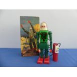 A boxed Nr.150 Dux-Astroman plastic Electric Robot, Western Germany 1950s, green plastic body with