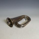 A 1912 silver-plated military Bugle, by 'Henry Potter & Co', stamped '1st Battalion, the Middlesex