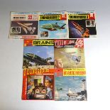 Thunderbirds 1, 2 and 3, 33 R.P.M, mini albums (MA 108, MA 109, MA 112), with four more Thunderbirds