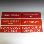 London Transport; a collection of of London Transport bus stop enamel G-PLATES, all are E3-size