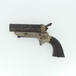 A Tipping & Lawden four barrel pepperbox pocket Pistol, stamped 'Sharps Patent', L 13.5 cm.