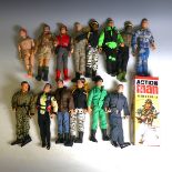 Action Man; a quantity of 1960s, 1970s and later figures, inc; blue pants, flock head, as found