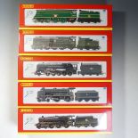 Hornby (China): Five “00” gauge locomotives and tenders, R2105D BR 2-10-0 Class 9F Locomotive ‘