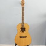 A Gremlin 3/4 size acoustic Guitar, with fabric carry case, H 102cm (2)