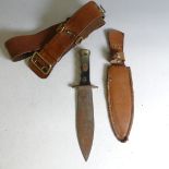 A scarce Fascist Italian Colonial Police Knife, serial no. PC2457, circa WW2, with 7 3/4in, double-