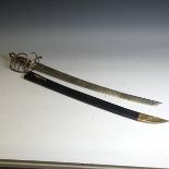 An 18thC English Officers Sword, with silver basket Hilt hallmarked London 1758, and makers mark '
