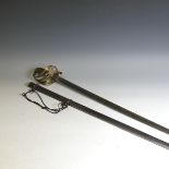 A Victorian British Infantry Officers Sword, stamped 'Linney, London', pierced brass hilt with